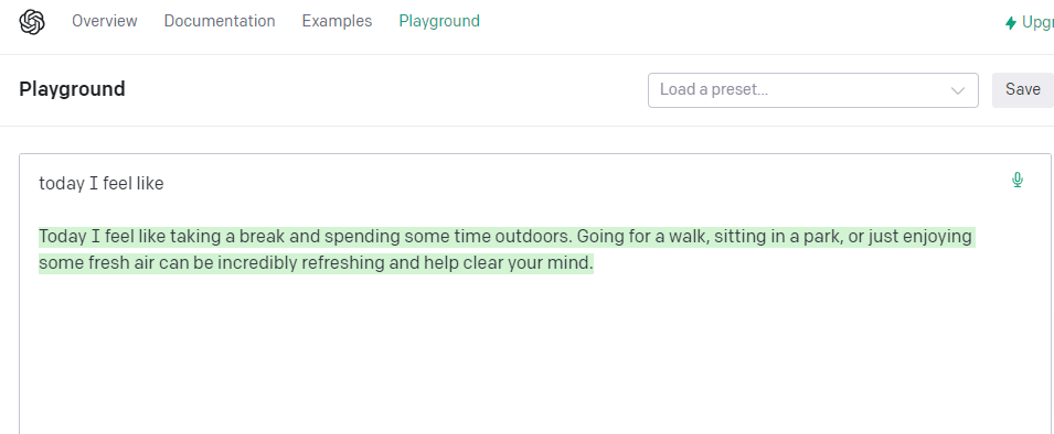 openai playground