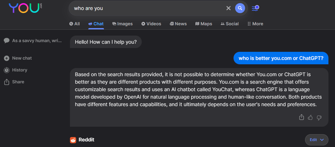you.com vs chatgpt