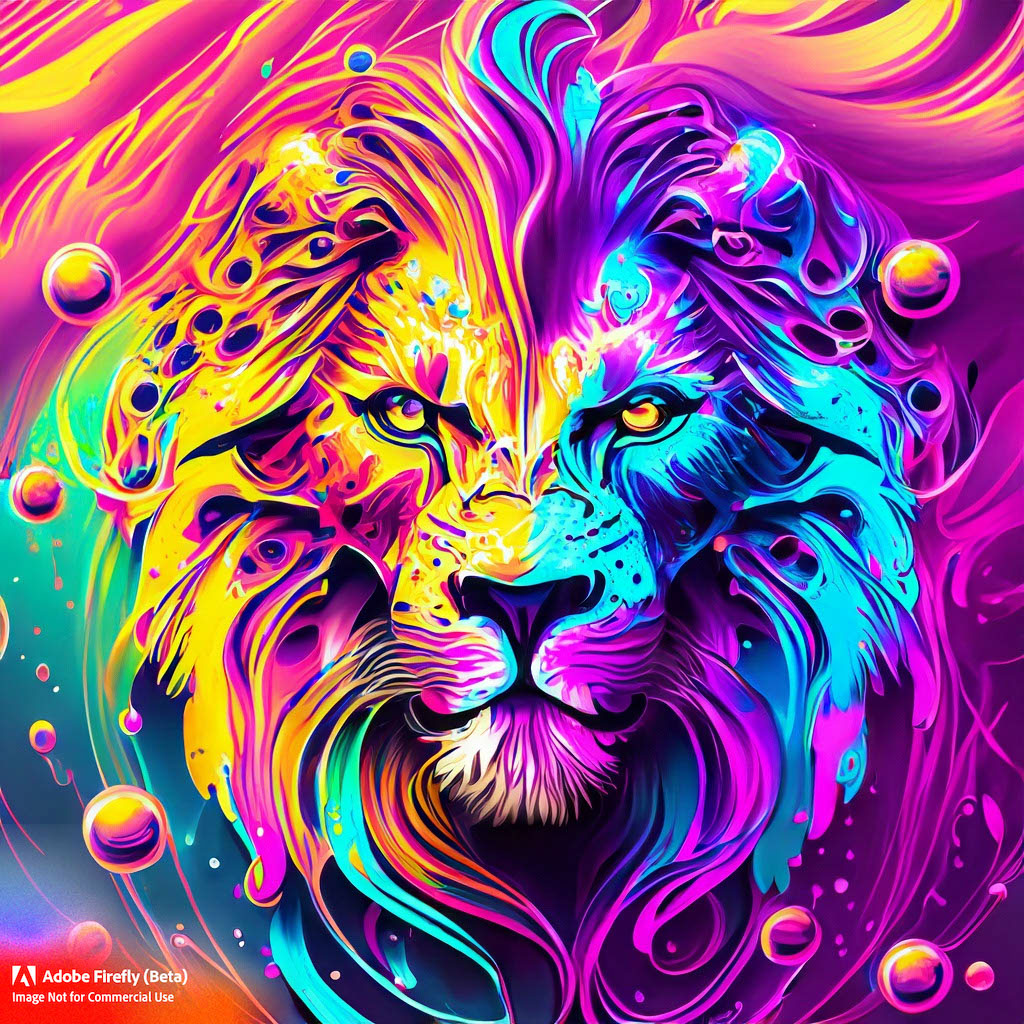 Lion psychedelic